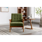 Fauteuil d'appoint capitonné avec cadre en bois massif