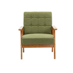 Fauteuil d'appoint capitonné avec cadre en bois massif