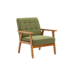 Fauteuil d'appoint capitonné avec cadre en bois massif