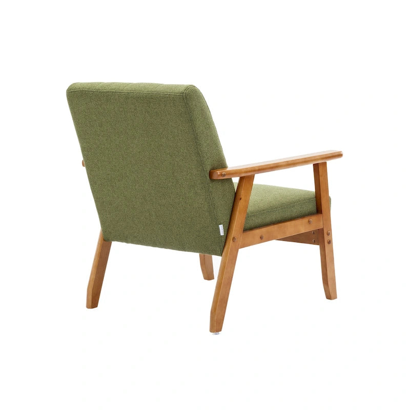 Fauteuil d'appoint capitonné avec cadre en bois massif
