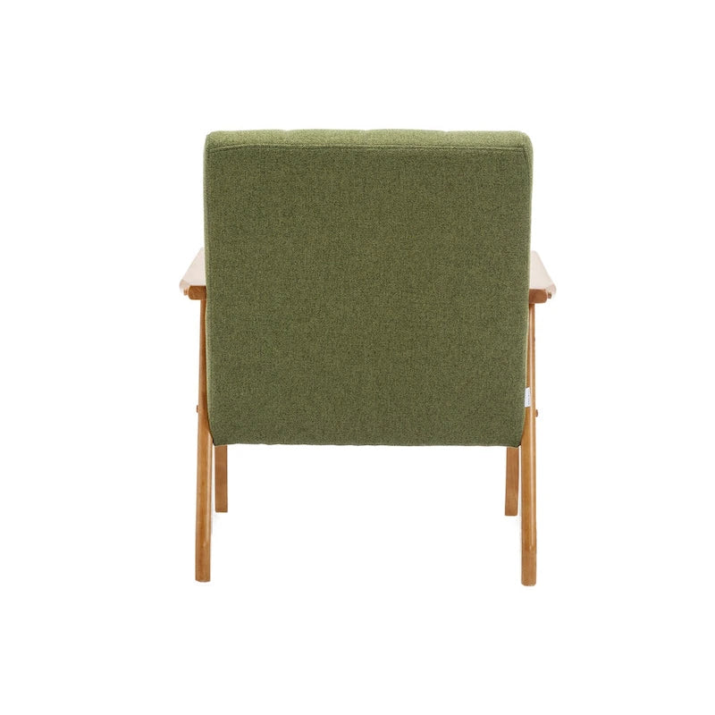 Fauteuil d'appoint capitonné avec cadre en bois massif