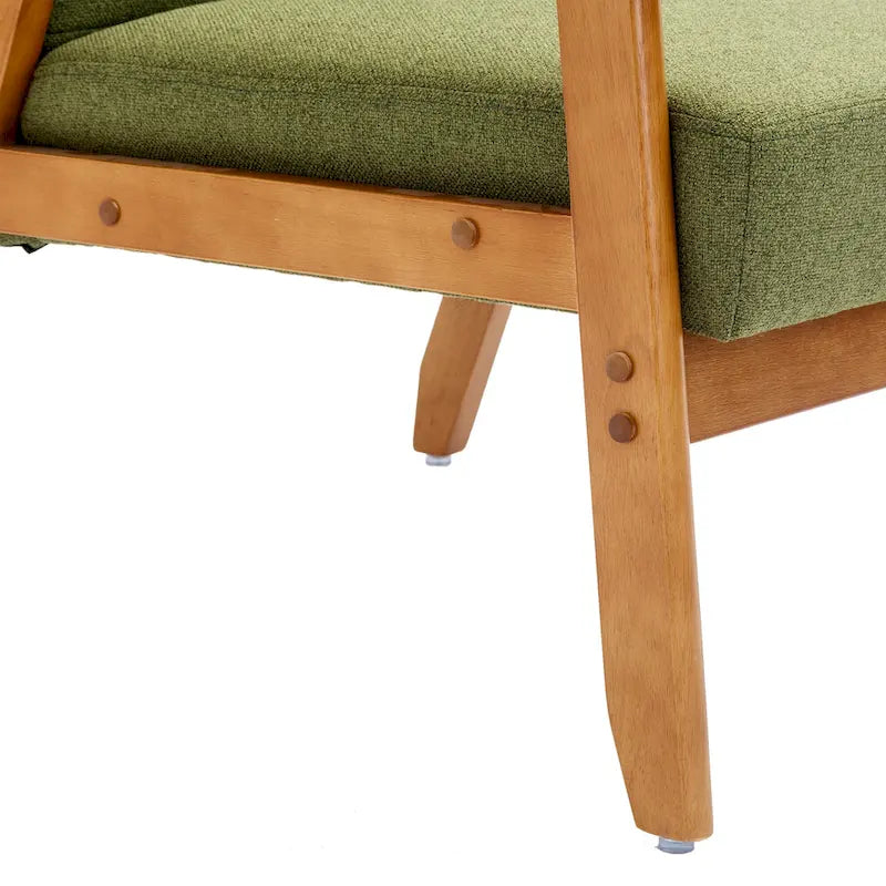 Fauteuil d'appoint capitonné avec cadre en bois massif