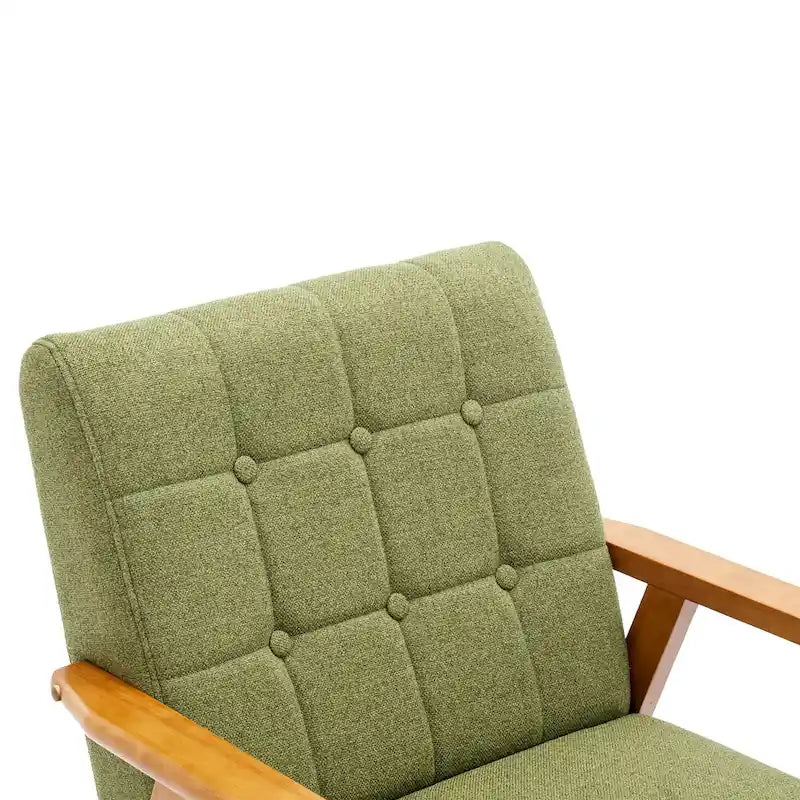 Fauteuil d'appoint capitonné avec cadre en bois massif