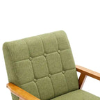Fauteuil d'appoint capitonné avec cadre en bois massif