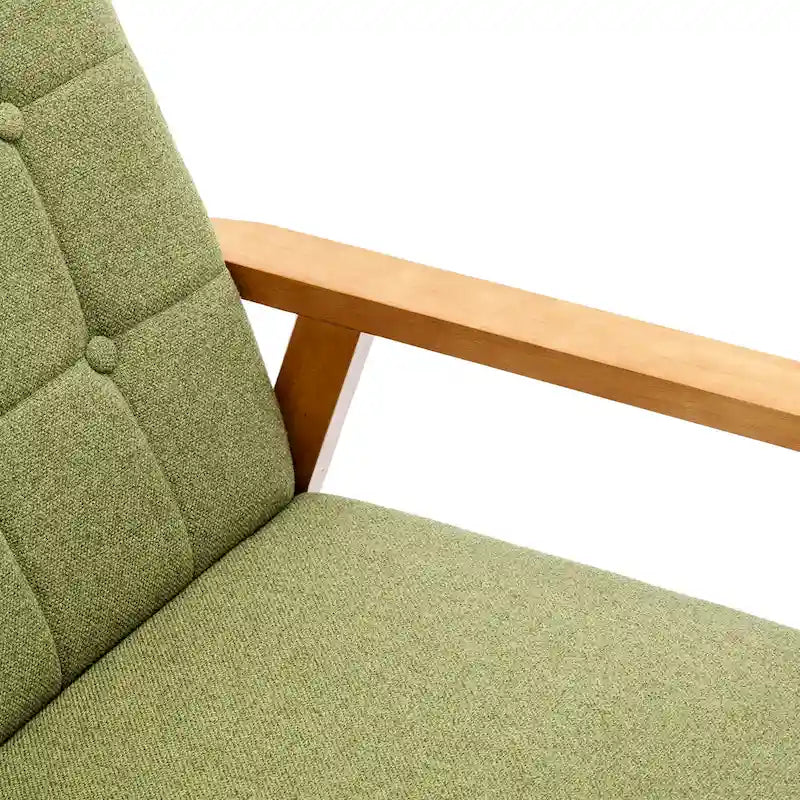 Fauteuil d'appoint capitonné avec cadre en bois massif