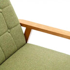 Fauteuil d'appoint capitonné avec cadre en bois massif
