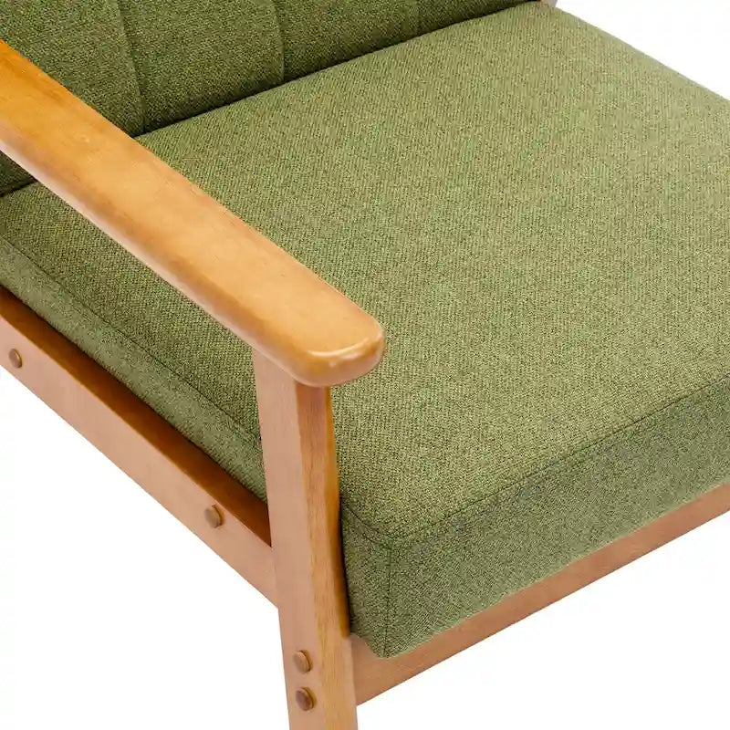 Fauteuil d'appoint capitonné avec cadre en bois massif