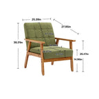 Fauteuil d'appoint capitonné avec cadre en bois massif