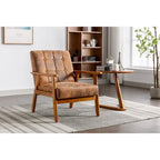 Fauteuil d'appoint capitonné avec cadre en bois massif