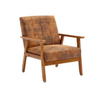 Fauteuil d'appoint capitonné avec cadre en bois massif