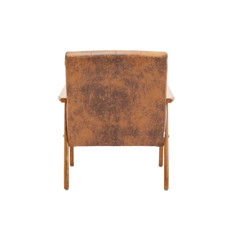 Fauteuil d'appoint capitonné avec cadre en bois massif