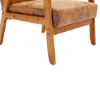 Fauteuil d'appoint capitonné avec cadre en bois massif
