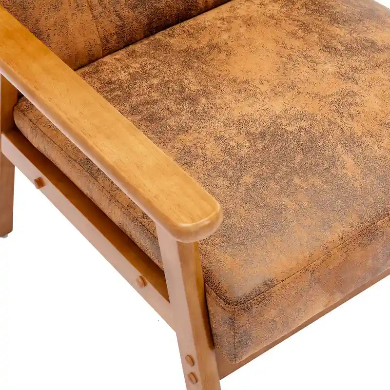 Fauteuil d'appoint capitonné avec cadre en bois massif