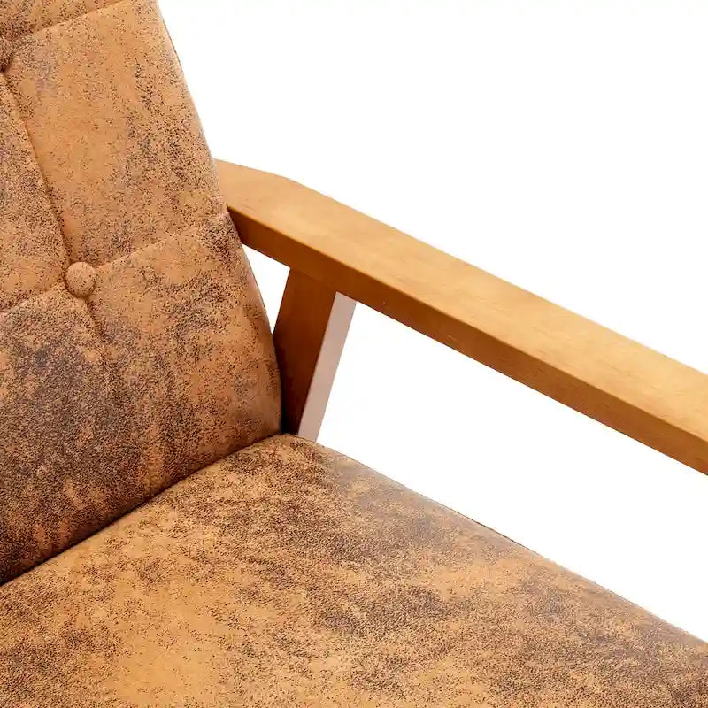 Fauteuil d'appoint capitonné avec cadre en bois massif