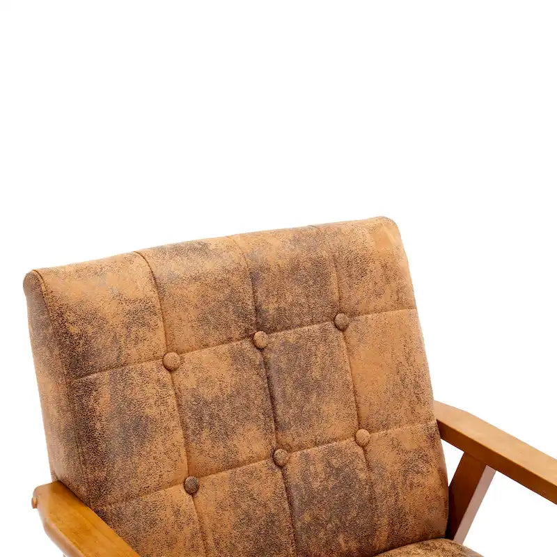 Fauteuil d'appoint capitonné avec cadre en bois massif