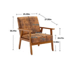 Fauteuil d'appoint capitonné avec cadre en bois massif