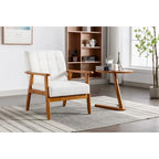 Fauteuil d'appoint capitonné avec cadre en bois massif