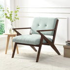 Fauteuil d'appoint moderne du milieu du siècle avec assise rembourrée et cadre en bois