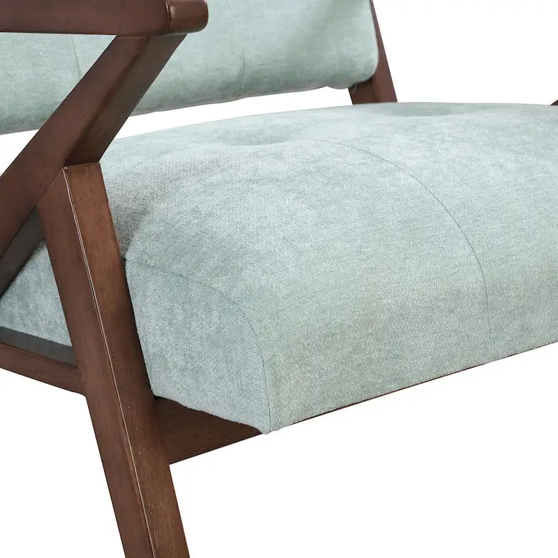 Fauteuil d'appoint moderne du milieu du siècle avec assise rembourrée et cadre en bois