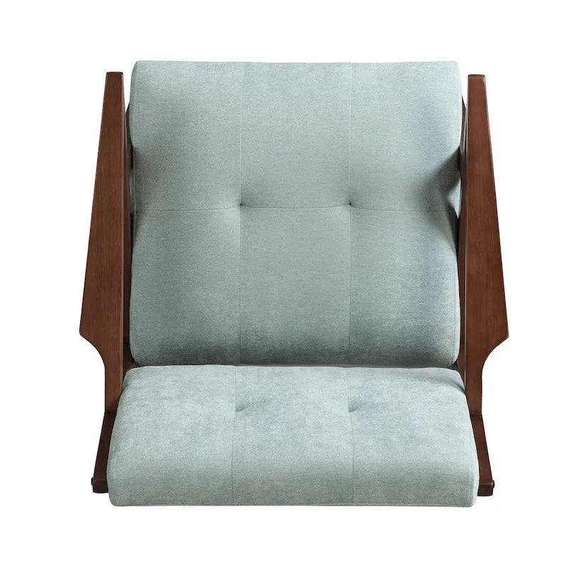 Fauteuil d'appoint moderne du milieu du siècle avec assise rembourrée et cadre en bois