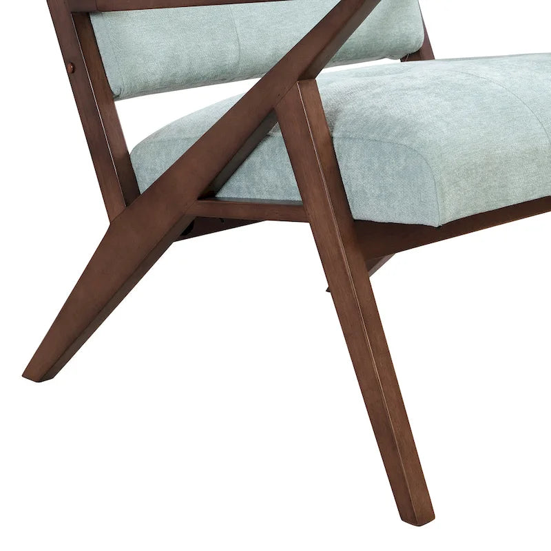 Fauteuil d'appoint moderne du milieu du siècle avec assise rembourrée et cadre en bois
