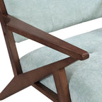 Fauteuil d'appoint moderne du milieu du siècle avec assise rembourrée et cadre en bois