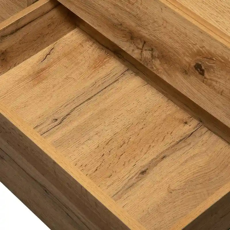 Meuble TV de 178 cm avec portes abattantes, tiroirs et étagères ouvertes
