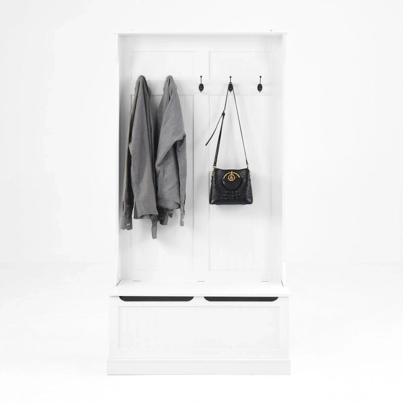 Banc d'entrée avec porte-manteau et rangement à chaussures