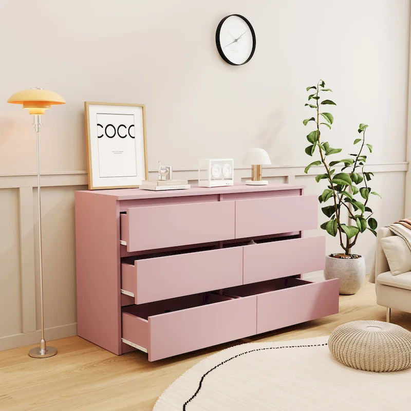 Commode à 6 tiroirs avec meuble de rangement