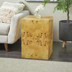 Table d'appoint carrée en bois avec motif grain de bois - Marron