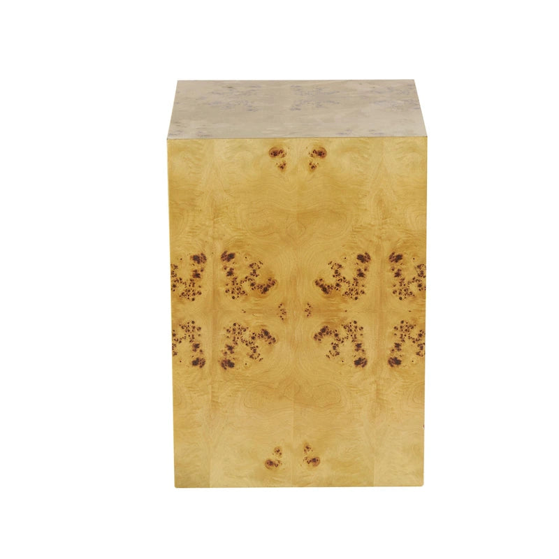 Table d'appoint carrée en bois avec motif grain de bois - Marron