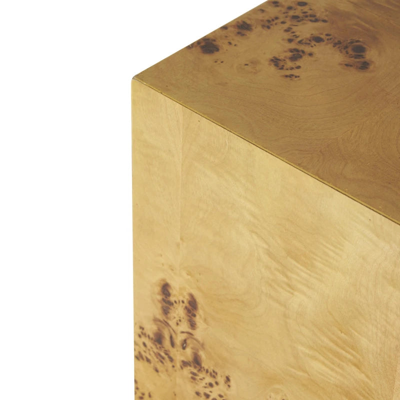 Table d'appoint carrée en bois avec motif grain de bois - Marron