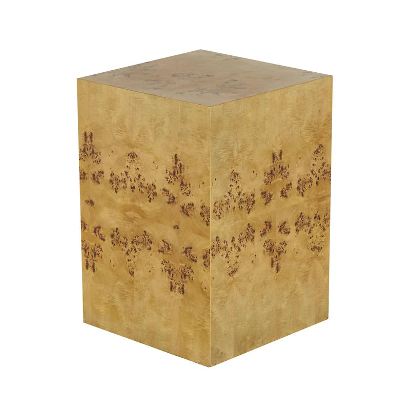 Table d'appoint carrée en bois avec motif grain de bois - Marron