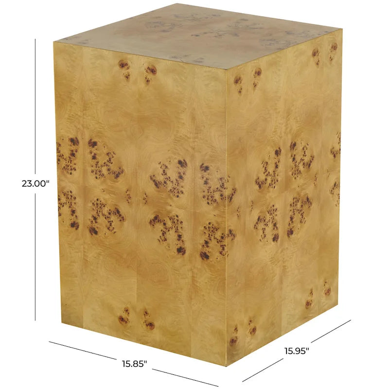 Table d'appoint carrée en bois avec motif grain de bois - Marron