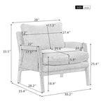 Fauteuil d'appoint en velours avec cadre en bois massif