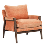 Fauteuil d'appoint en velours avec cadre en bois massif