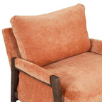 Fauteuil d'appoint en velours avec cadre en bois massif