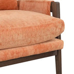 Fauteuil d'appoint en velours avec cadre en bois massif
