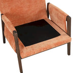 Fauteuil d'appoint en velours avec cadre en bois massif