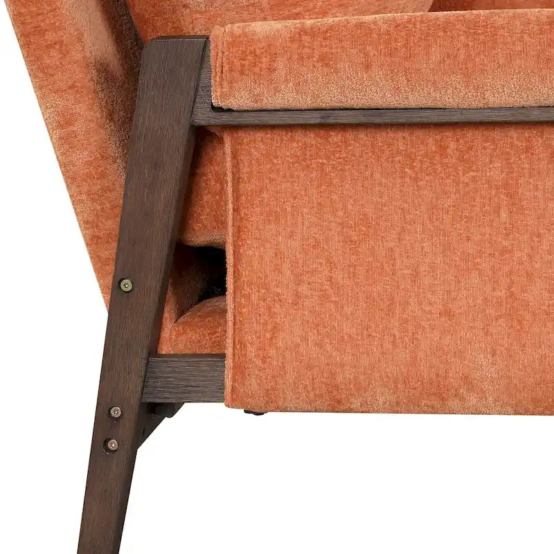 Fauteuil d'appoint en velours avec cadre en bois massif
