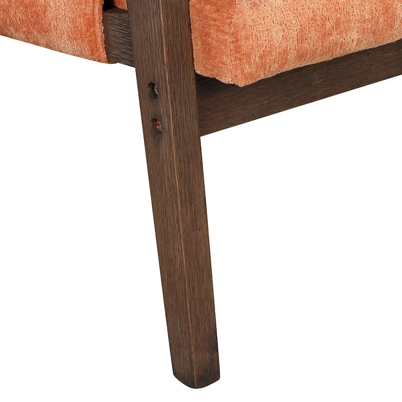Fauteuil d'appoint en velours avec cadre en bois massif