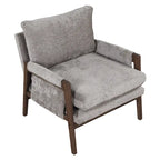 Fauteuil d'appoint en velours avec cadre en bois massif