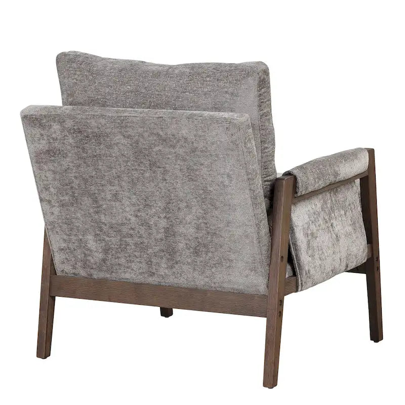 Fauteuil d'appoint en velours avec cadre en bois massif