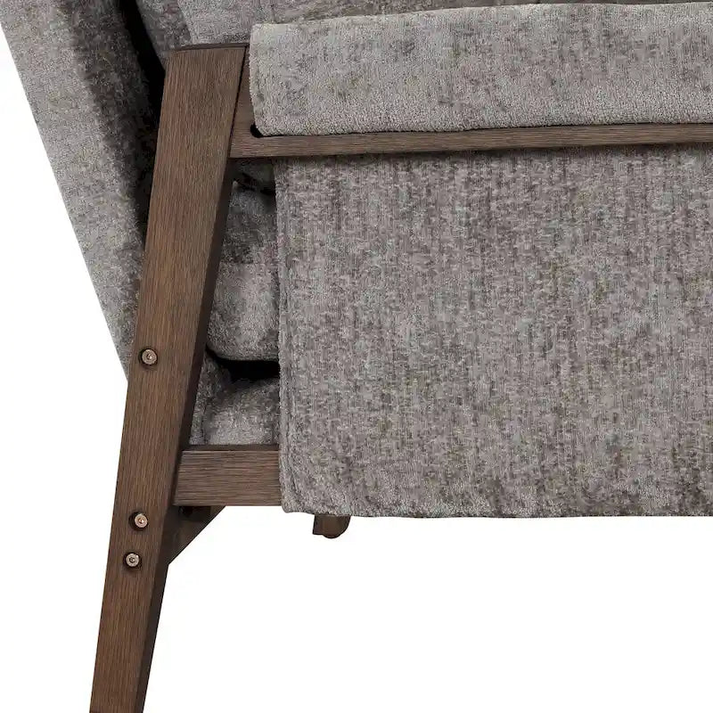 Fauteuil d'appoint en velours avec cadre en bois massif
