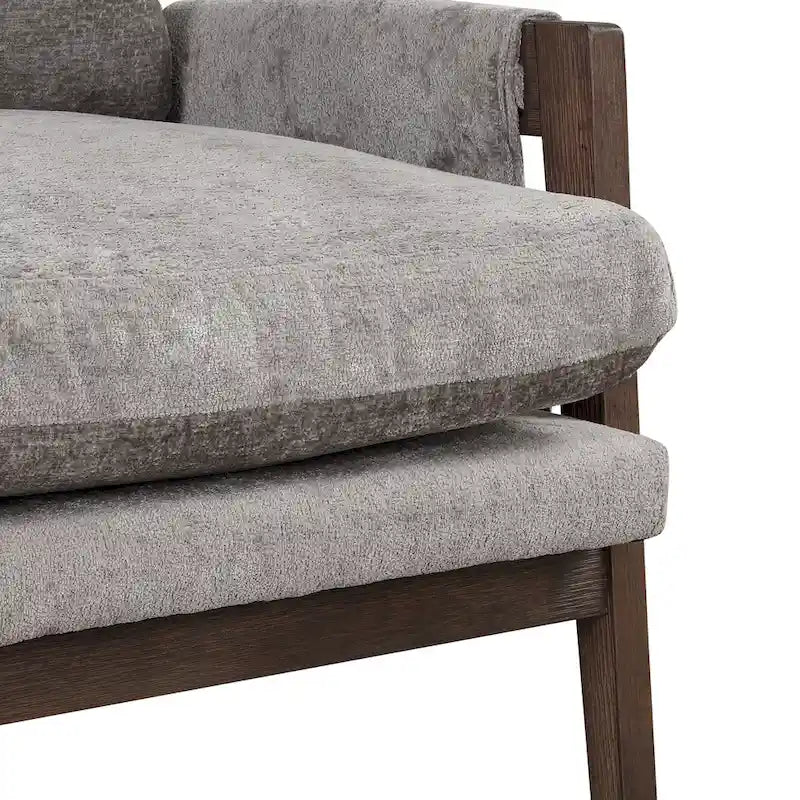 Fauteuil d'appoint en velours avec cadre en bois massif