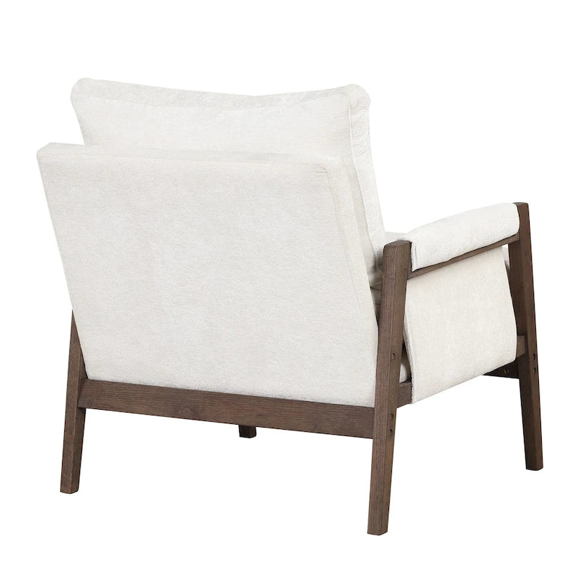 Fauteuil d'appoint en velours avec cadre en bois massif