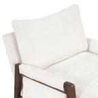 Fauteuil d'appoint en velours avec cadre en bois massif