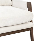 Fauteuil d'appoint en velours avec cadre en bois massif