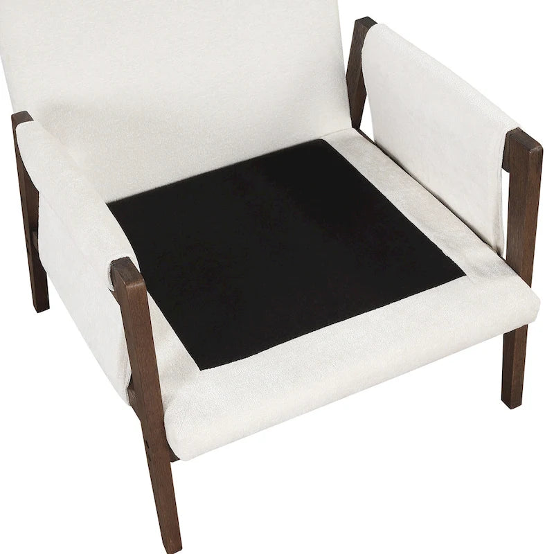 Fauteuil d'appoint en velours avec cadre en bois massif