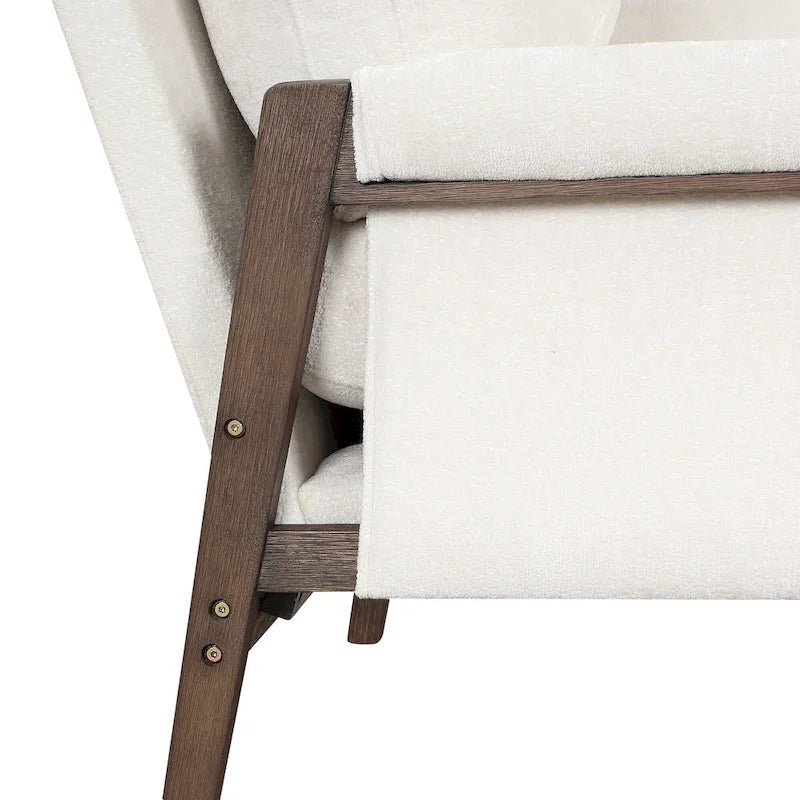 Fauteuil d'appoint en velours avec cadre en bois massif